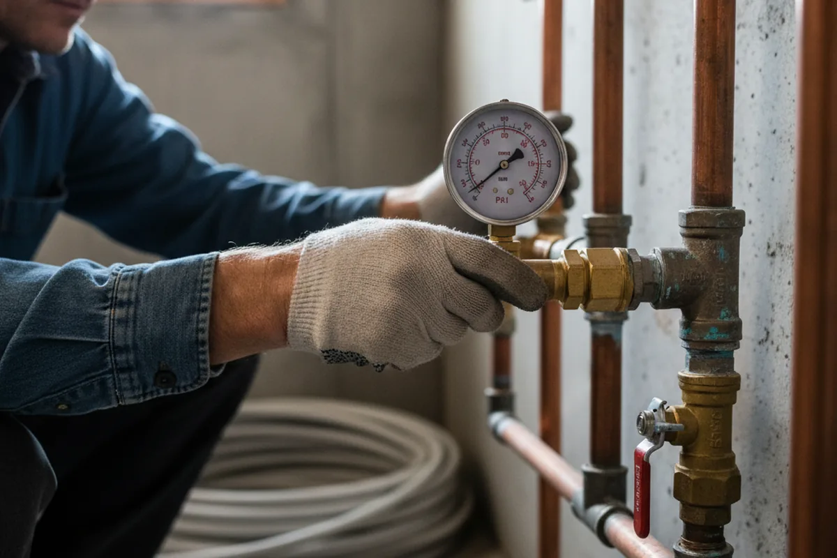 Pressure testing a repaired line during Water Line Repair in Brigham City